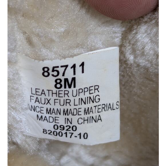 Minnetonka Women's Tan Mid Calf Suede Faux Fur Slip On Boots Size 8 M - Picture 6 of 7